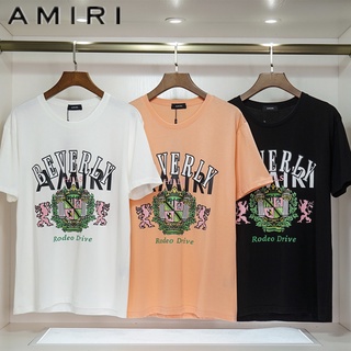 [S-5XL]Amiri100% ของแท้ เสื้อยืดลําลอง แขนสั้น พิมพ์ลายตัวอักษร ทรงหลวม แฟชั่นคู่รัก สําหรับผู้ชายและผู้หญิง