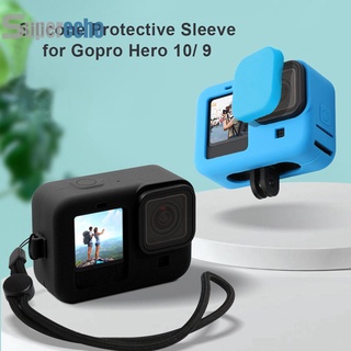 พร้อมส่งเคสซิลิโคนสําหรับ Gopro Hero 10 9 ฟิล์มป้องกันเลนส์พร้อมเชือกคล้อง