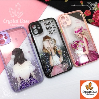 เคสมือถือ TPU ขอบสีกันกล้อง Samsung A10s A22 5g A32 5g A51 A52 กากเพชรกริตเตอร์ไล่สีลายการ์ตูน