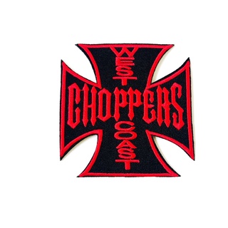 ตัวรีดกากบาทสีแดง choppers รีดติดเสื้อ ตัวรีด (Size M) อาร์มรีด อาร์มรีดติดเสื้อ