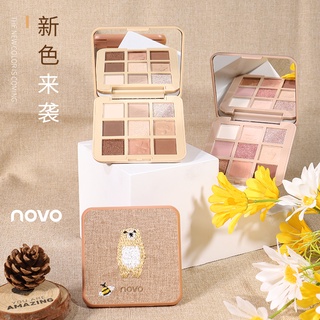 อายแชโดว์ NOVO [No.5419] พาเลททาตา 9 ช่อง เนื้อแมท ชิมเมอร์ มีกระจกในตัว พกพาสะดวก