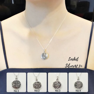 จี้เงินแท้ 92.5% จี้ล็อกเก็ต Locket ใส่รูปด้านในได้ 2 รูป ขนาด เท่าเหรียญ 50 สตางค์ ไม่รวมสร้อย (เรือนเงินแท้) JS0562