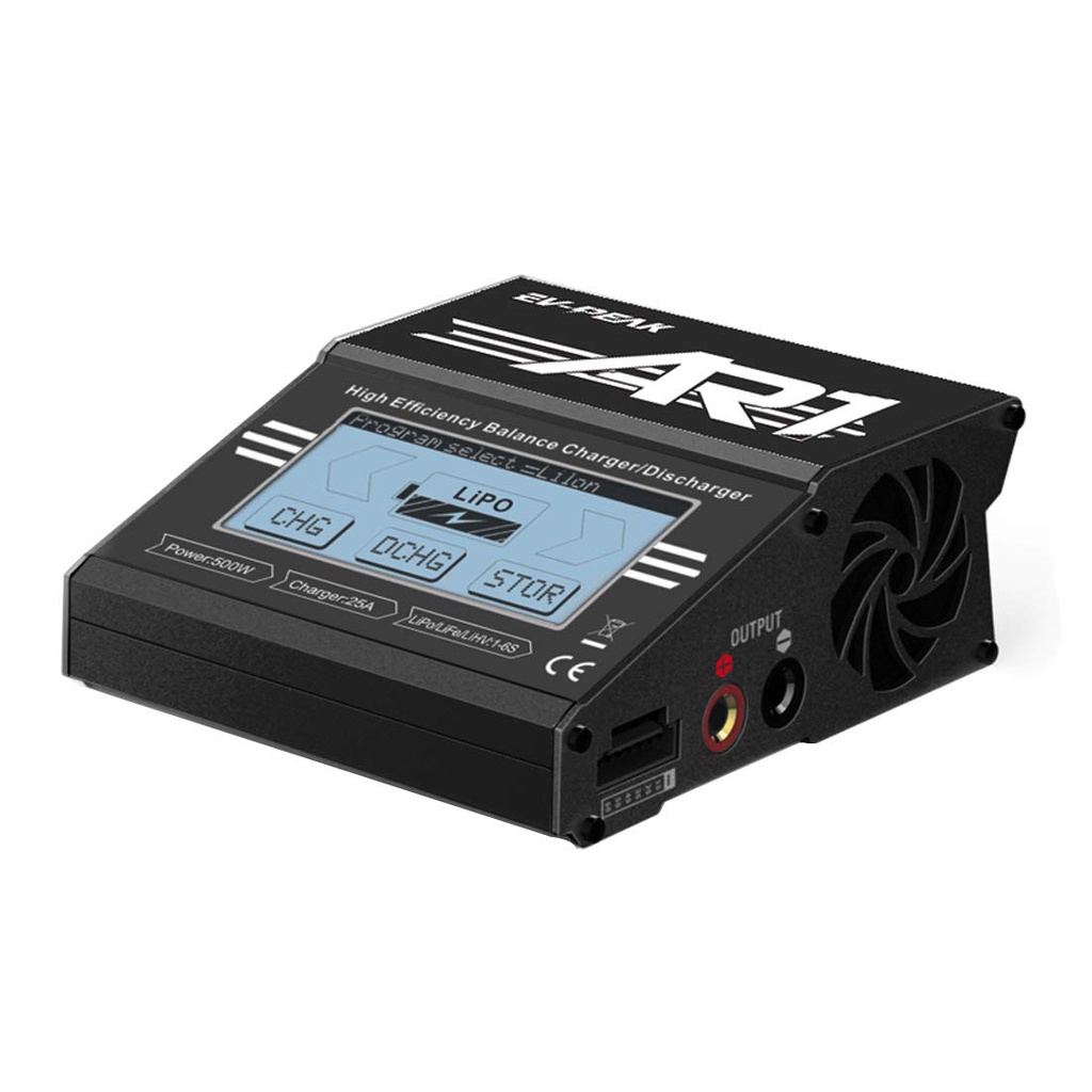 EV-Peak EV-PEAK AR1 500W 25A DC 1-6S RC Battery Balance Charger Black Edition