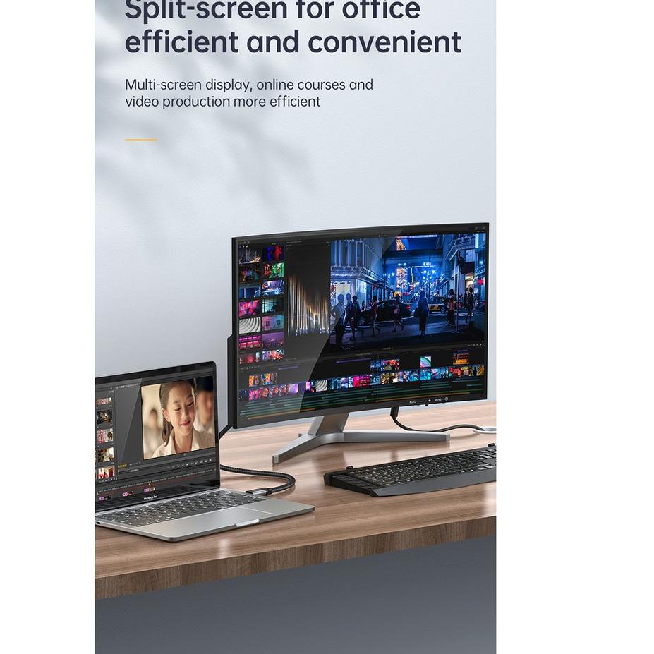 . MCDODO CA-7770 สาย HDMI เป็น VGA 4K HD Audio Video Premium Nylon Braided