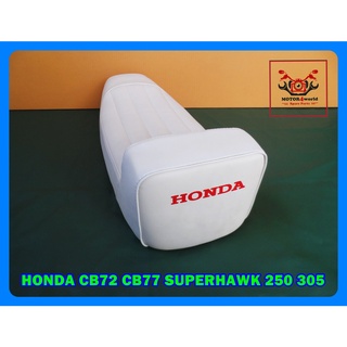 HONDA CB72 CB77 SUPERHAWK 250 305 "WHITE" COMPLETE SEAT with BACKREST / เบาะ เบาะรถมอเตอร์ไซค์ สีขาว มีที่พิงหลัง ผ้าลอน