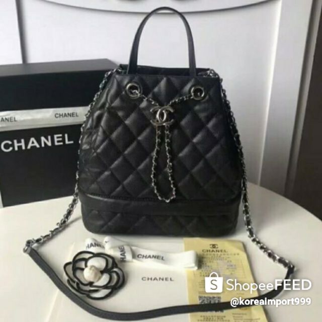 Chanel Drawstring Caviar Leather Bag