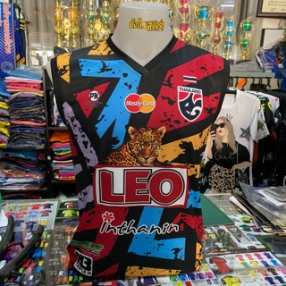 เสื้อฟุตบอล เสื้อกีฬาพิมพ์ลาย แขนกุด Thailand เนื้อผ้า Micro Polyester 100%