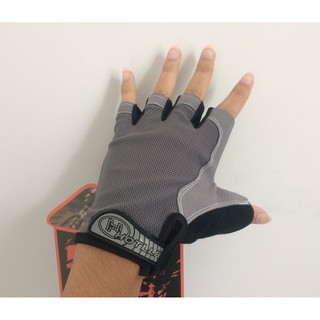 ถุงมือขับมอเตอร์ไซค์ จักรยาน ฟิตเนส  (สีเทา) Motorcycle/gloves-D39-GRAY