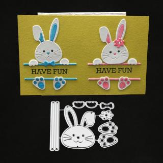 2 j  bow rabbit แผ่นแม่แบบโลหะตัดลาย diy สําหรับตกแต่งสมุดอัลบั้มกระดาษหัตถกรรม