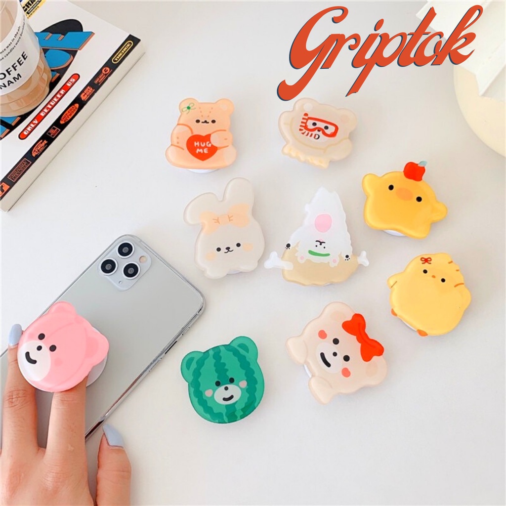 พร้อมส่ง กริ๊ปต็อก ลายการ์ตูน Griptok popsocket กริ๊บต๊อก ที่ติดหลังมือถือ ตัวป๊อปติดมือถือ กริ๊ปต็อก #G08