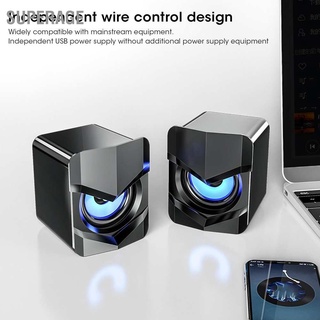 Superage Mini Speakers with Lighted USB Computer Notebook Desktop Small Audio Player V‑158