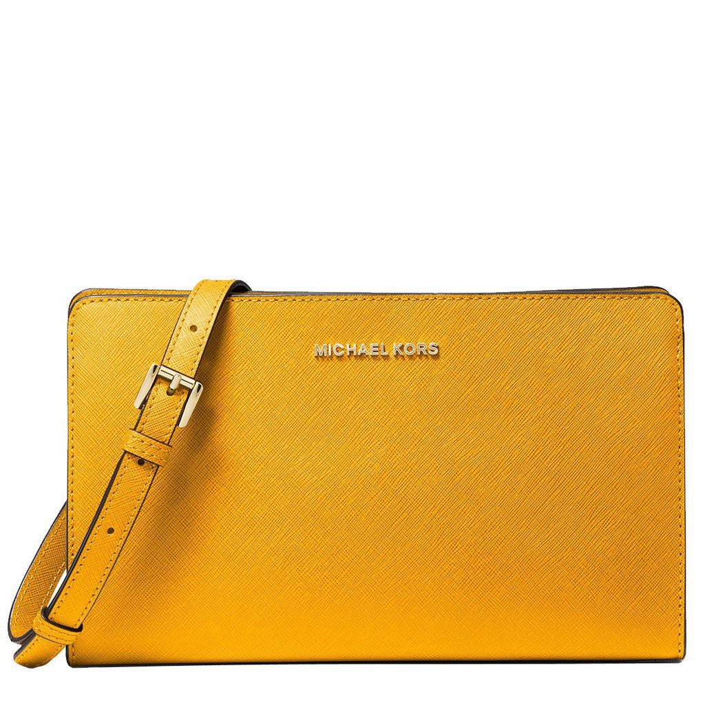 0arN Michael Kors Jet Set Large Saffiano Leather Convertible Crossbody Bag in Sun tnq3t7awo6