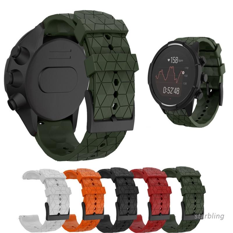สายนาฬิกาข้อมือ สายยางซิลิโคน ลายดาว สําหรับ Suunto- 9 7 Baro Watch Band Spartan HR Bracelet D5 Watch