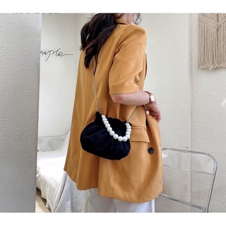 (สีดำ)กระเป๋าสะพายไหล่กระเป๋าถือสําหรับสตรีทรง bucket crossbody