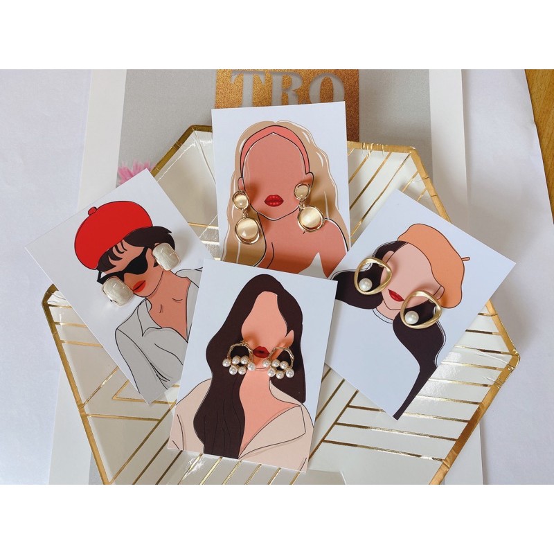 แป้นต่างหูกระดาษ set1 100 ชิ้น คละทุกลาย