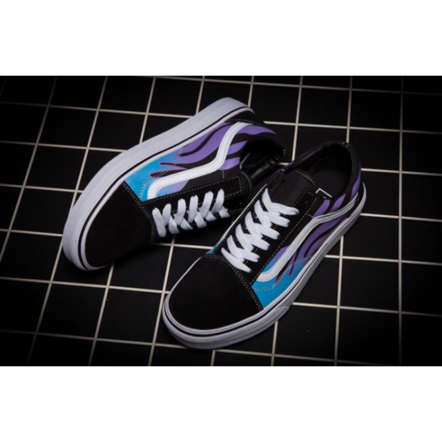 vans old skool blue flame