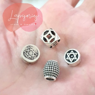 ชาร์มเงินแท้925 ลายมงคล ดาว เหรียญ กระบอก ตกแต่งกำไล diy ตัวคั่นกำไล CHARM