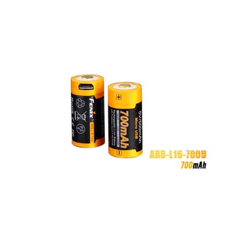 แบตเตอรี่ไฟฉายBattery Li-on Fenix RCR123 ARB-L16 700U USB