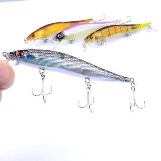 Minnow Wobbler เหยื่อตกปลาไบโอนิค พลาสติกแข็ง ตา 3D 115 มม. 13.7 กรัม 0.3-1.5 ม.