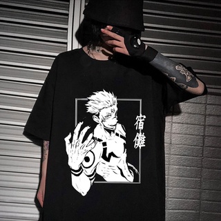 ใหม่ เสื้อยืดลําลอง แขนสั้น พิมพ์ลายอนิเมะ Jujutsu Kaisen Ryomen Sukuna แฟชั่นฤดูร้อน สําหรับผู้ชาย และผู้หญิงS-5XL