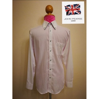 JOHN PEARSE LONDON Brand_2nd hand เสื้อเชิ้ตแขนยาวผ้าฝ้าย​ 50​% และโพลีเอสเตอร์​ 50%/ แท้มือสองกระสอบนำเข้า​