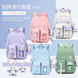 Tienca Schoolbag เด็กโรงเรียนประถมศึกษาเด็กผู้หญิงที่มีน้ำหนักเบาและเด็กลากกระเป๋า