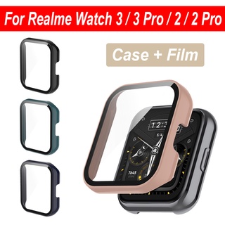 เคสป้องกันหน้าจอ PC พร้อมฟิล์มกันรอย แบบเต็มจอ สําหรับ Realme Watch 2 / 2 Pro / 3 / 3 Pro