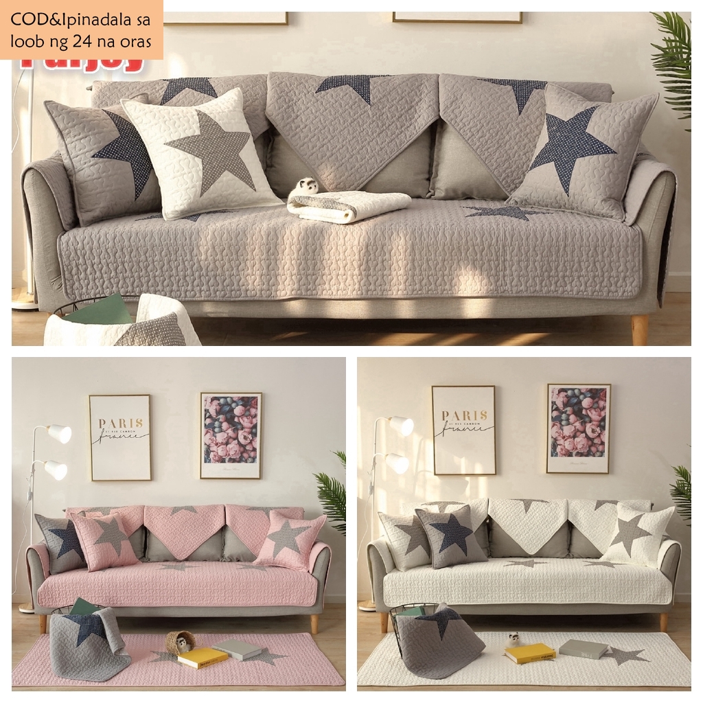 Stretch Sofa Cushion Cover, Checked Fleece Combination Sofa Cover