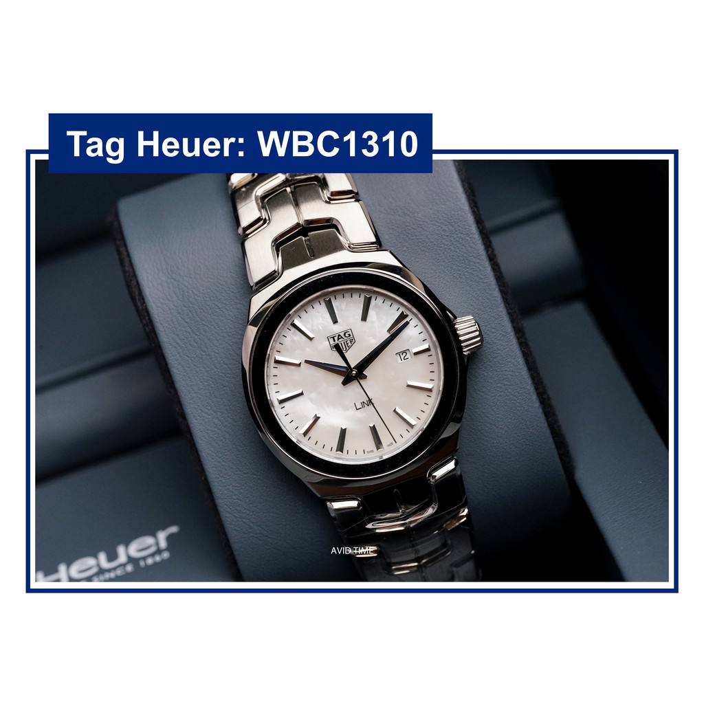 นาฬิกา แทคฮอยเออร์ Tag Heuer ผู้หญิง Link ก้างปลา 32mm สีขาว มุก สายเหล็ก ประกันศูนย์ WBC1310 [Avid Time ของแท้ 100%]
