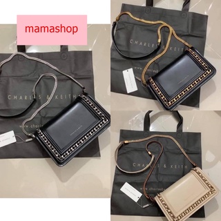 Char/les &amp; Keith Chain detail Clutch Code:B10D120765 แบรนด์แท้ 100% งาน Outlet