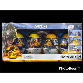 (เเท้พร้อมส่ง) Jurassic World Dominion 4 pack Dinosaurs in SLIME