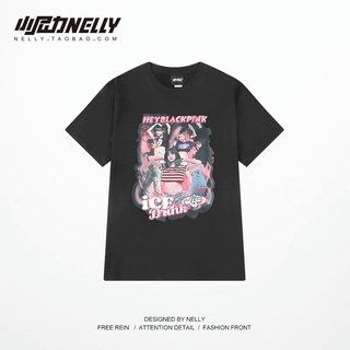 สไตล์ใหม่ 2021 เสื้อสตรีท Lisa Blackpink discount คอกลม