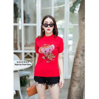ลดล้างสต๊อค จาก 490 เหลือ 250 บ.เสื้อไหมพรม แต่งเพชรลายหนู  งานดี ผ้านิ่ม