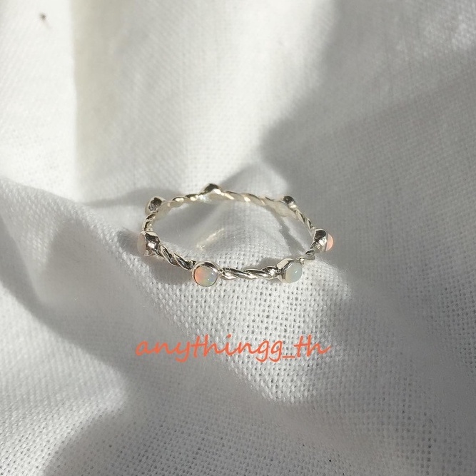 anythingg_th| แหวนเงินแท้925 แหวนพลอยเรียบ7เม็ดความหมายดีๆ🫶🏻💗☁️
