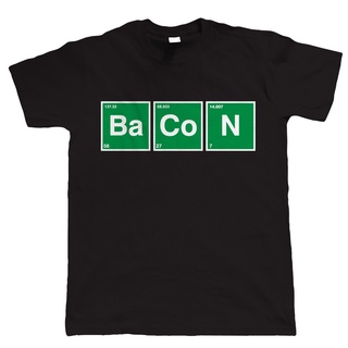 เสื้อยืดโอเวอร์ไซส์Bacon Periodic เสื้อยืดลําลอง ผ้าฝ้าย แขนสั้น คอกลม ลายตารางธาตุตลก สไตล์เกาหลี สําหรับผู้ชายS-3XL