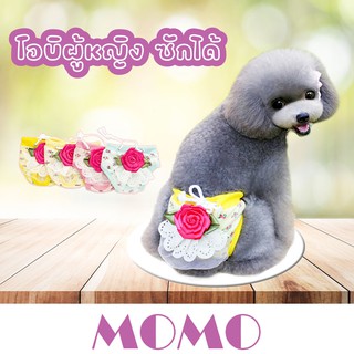 MOMO โอบิสุนัขตัวเมีย ดอกไม้ แบบซักได้โอบิสุนัข (DA054) โอบิสุนัขเพศเมีย โอบิสุนัขซักได้ แผ่นคาดซับฉี่สุนัขตัวเมีย