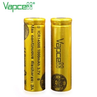 [ลด15% โค้ด PMB0103] ถ่านชาร์จ Vapcell ICR14500 1000mAh 3.7V ขนาดAA (2ก้อน) หัวตัด