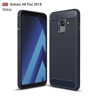 เคสมือถือเคสโทรศัพท์คาร์บอนไฟเบอร์สําหรับ Samsung Galaxy A8 Plus 2018กรณีโทรศัพท์