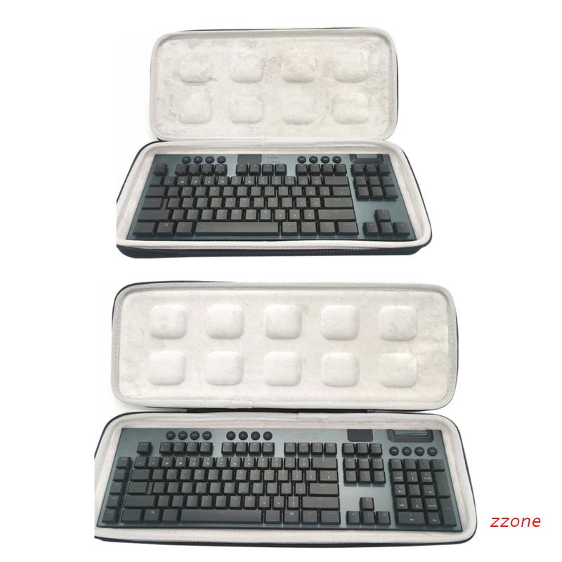 Zzz Hard Case สําหรับ logitech G913/G913 TKL คีย์บอร์ดไร้สายบลูทูธสีดํากระเป๋าถือนุ่มสีเทาซับ