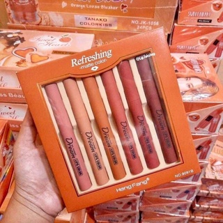 เซตลิป​ 6 สี Heng​ Fang​ Refreshing Matte Color ลิปสติกสีกันน้ำติดทนนาน