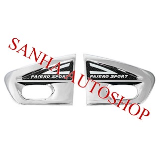 ครอบแก้มข้างโครเมียม Side Vent Mitsubishi Pajero Sport ปี  2008,2009,2010,2011,2012,2013,2014 งาน L