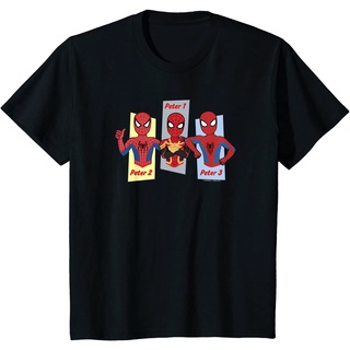 เสื้อยืด ผ้าฝ้ายแท้ ระบายอากาศได้ดี พิมพ์ลาย Marvel Spider-Man No Way Home Three Peter Panels คุณภาพสูง สําหรับผู้ชาย