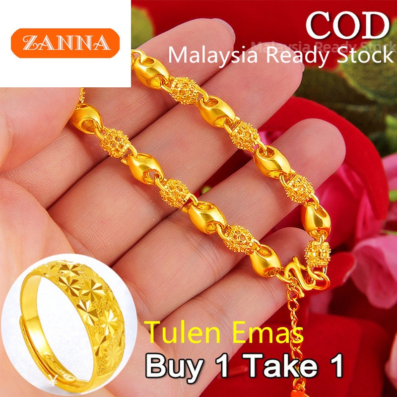 Emas 916 ของแท้ ชุดต่างหูทองคํา 24k 916 สไตล์เกาหลี สําหรับผู้หญิง