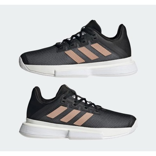 Adidas Solematch Bounce Hard Court Shoes ดำแถบทอง