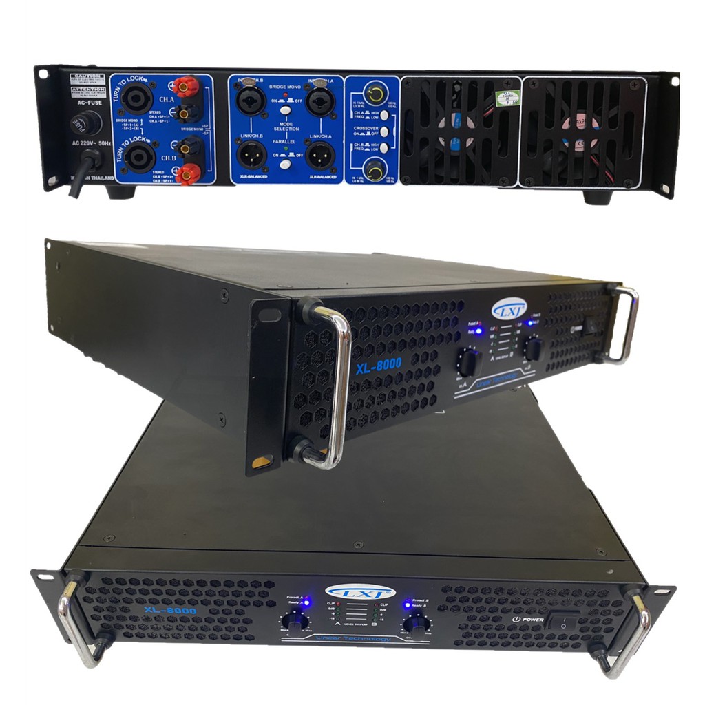 LXJ เพาเวอร์แอมป์ 1000W RMSProfessional Poweramplifier1000W RMS ยี่ห้อ LXJ รุ่น XL-8000สีดำ ส่งไว เก