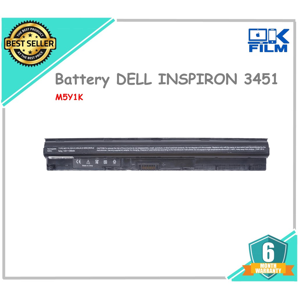 BATTERY DELL แบตเตอรี่ M5Y1K DELL INSPIRON 3451 3551 3458 3558 5559 รับประกัน 6 เดือน