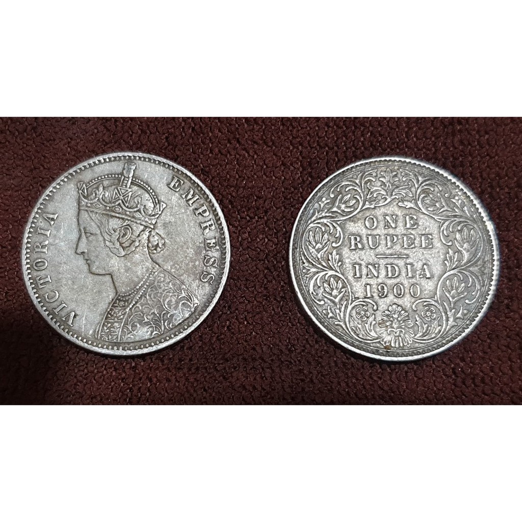 เหรียญเงินแท้เก่า, เหรียญ One Rupee india 1900, Victoria Empress