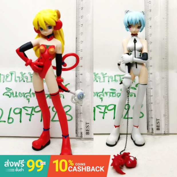 (แท้/มือสองไม่มีกล่อง/ไม่มีตำหนิ) Ayanami Rei &amp;Soryu Asuka Langley glimrock! Mix Edition (PVC Figure)