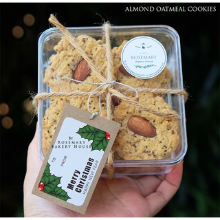 🍪 🌾🌰ALMOND OATMEAL COOKIES 🎅 🎄คุ้กกี้อัลมอนด์ข้าวโอ๊ต - CKH บรรจุกล่องใส #ของขวัญปีใหม่ #คุ้กกี้เพื่อสุขภาพ #แคลรอรี่ต่ำ