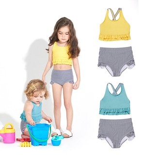 KIDSUMPLAY  BIKINI SET 2 PCS. ( CREORA ) ชุดบิกินี่ว่ายน้ำกัน UV สำหรับเด็ก